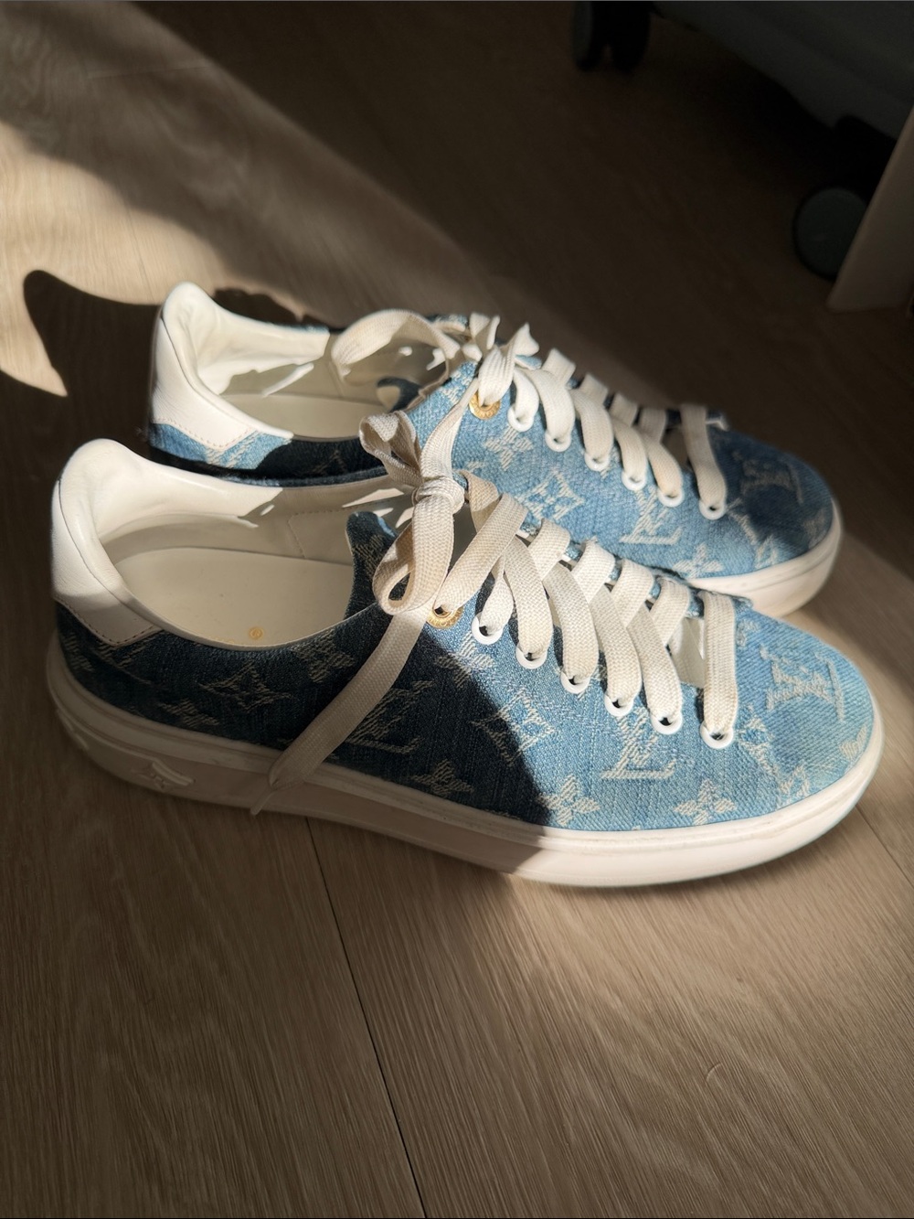 Louis Vuitton Light Blue Denim Monogram Low-Top Sneakers